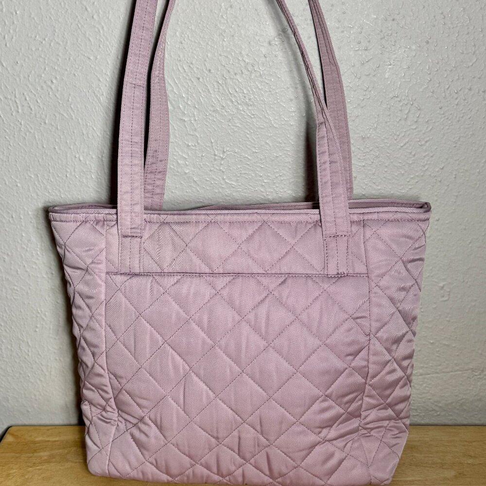 Vera Bradley Small Vera Tote in Performance Twill Hydrangea Pink - Picture 3 of 10